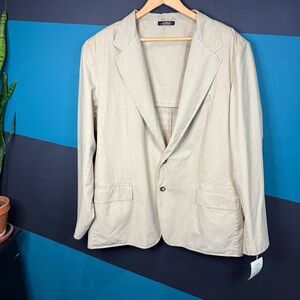 NWT Vintage LL Bean Blazer Mens 46 Khaki Cotton Sport Coat Button